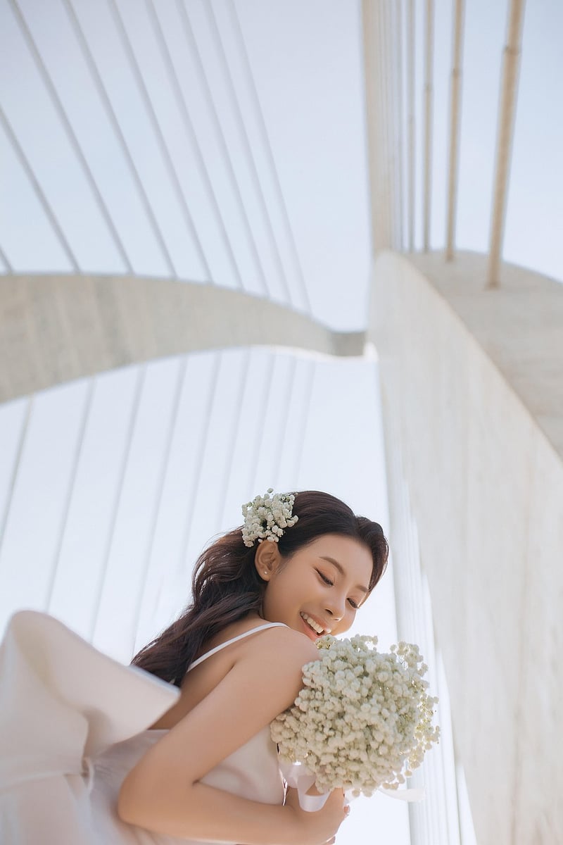 Bride in forest wedding attire